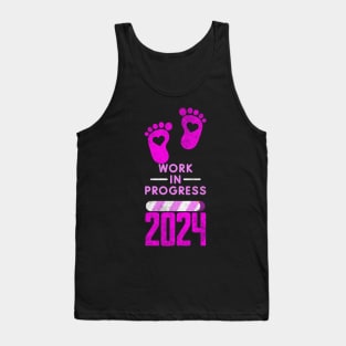Baby Loading 2024- Baby announcement - PINK Tank Top